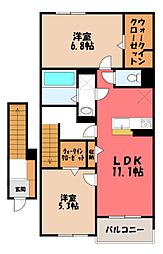 ルミエール III 2LDKの間取図画像