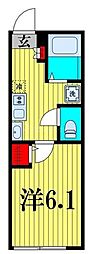 Ambition草加手代 3階1Kの間取り
