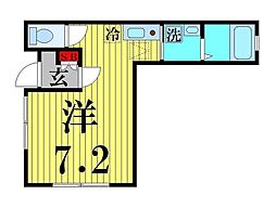 クッキーハウス 1階ワンルームの間取り