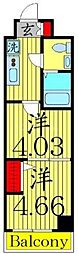 アーバハイツ六町2号館 3階2Kの間取り