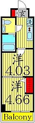 アーバハイツ六町2号館 5階2Kの間取り