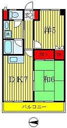 エクレール白金 4階2DKの間取り