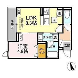 セレスティア栗原II 1LDKの間取図画像