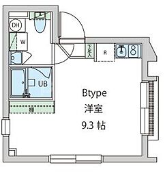 ブルーフェザーマンション 1階ワンルームの間取り