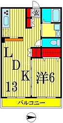 大室ビル 5階1LDKの間取り