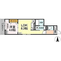 セレスティア谷在家II 1LDKの間取図画像