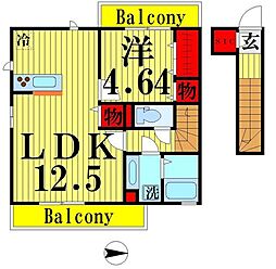メゾン青井 1LDKの間取図画像