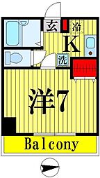 サンフォート・ソフィア 1Kの間取図画像