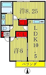 エーデルハイムASAKAB 2LDKの間取図画像