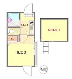 (仮称)リブ南花畑3丁目 1Kの間取図画像
