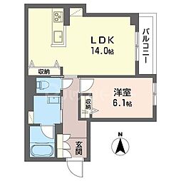 ボン ベルディ 1LDKの間取図画像