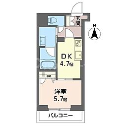 ボン ベルディ 1DKの間取図画像