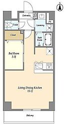足立区谷在家2丁目マンション 1LDKの間取図画像