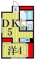 ワコーレ千住B棟 1DKの間取図画像