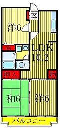 コモド平野 3LDKの間取図画像