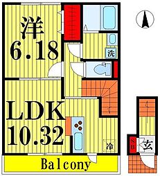 ウィスタリアセブン 1LDKの間取図画像