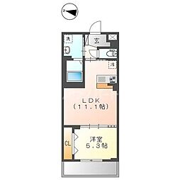 仮)梅田3丁目マンション新築工事 1LDKの間取図画像