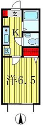 エスポワール 1Kの間取図画像