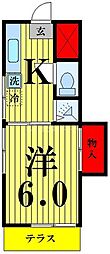 山口アパート 1Kの間取図画像