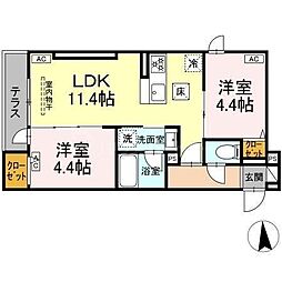 セレスティア荒川N 2LDKの間取図画像