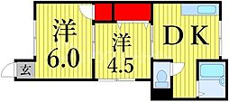 桂マンション 2DKの間取図画像