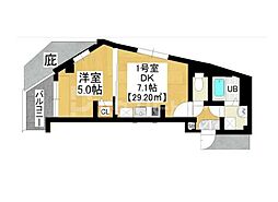 Bloom竹の塚 1DKの間取図画像