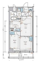MAXIV竹ノ塚 2DKの間取図画像