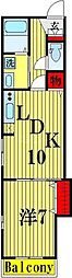 エムズグレイス7 1LDKの間取図画像