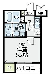 プラフィド 1Kの間取図画像