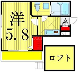 ラフィーノメゾン柴又 1Kの間取図画像