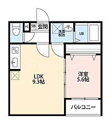 carezza足立入谷 1LDKの間取図画像