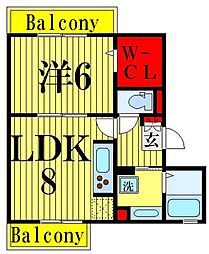 グレイスランド 1LDKの間取図画像