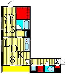 ハイム・グーデンベルク 1LDKの間取図画像