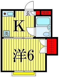 パークハイツ桜木 1Kの間取図画像