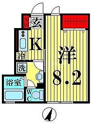 エクセル・フラット 1Kの間取図画像