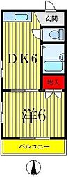 ルナパークA 1DKの間取図画像