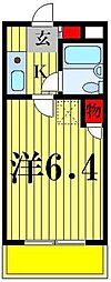 ダイアパレス北千住 1Kの間取図画像