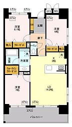 ロイヤルパーリスリバーサイド 3LDKの間取図画像