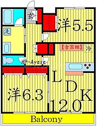 ルーチェA 2LDKの間取図画像
