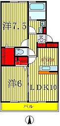 ヴェルドミール2 2LDKの間取図画像