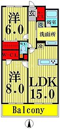 ロイヤルパークス西新井 1SLDKの間取図画像