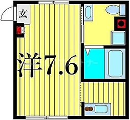 イートス根岸B棟 ワンルームの間取図画像