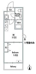 GRAN PASEO西新井 1DKの間取図画像