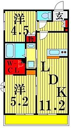 フォレストメゾンクリエウエスト 2LDKの間取図画像