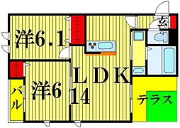 ベルグラシア 2LDKの間取図画像