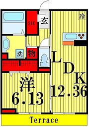 ファミユA 1LDKの間取図画像