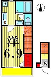 柿ノ木ハウスN棟 ワンルームの間取図画像