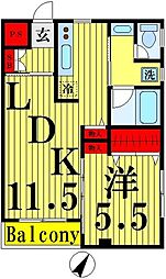 瀬田ビルレジデンス・コーワ1 1LDKの間取図画像