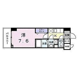 スアヴィス谷在家 1Kの間取図画像