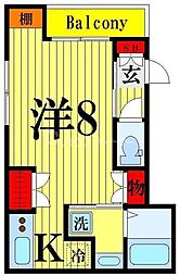 Clochette 1Kの間取図画像